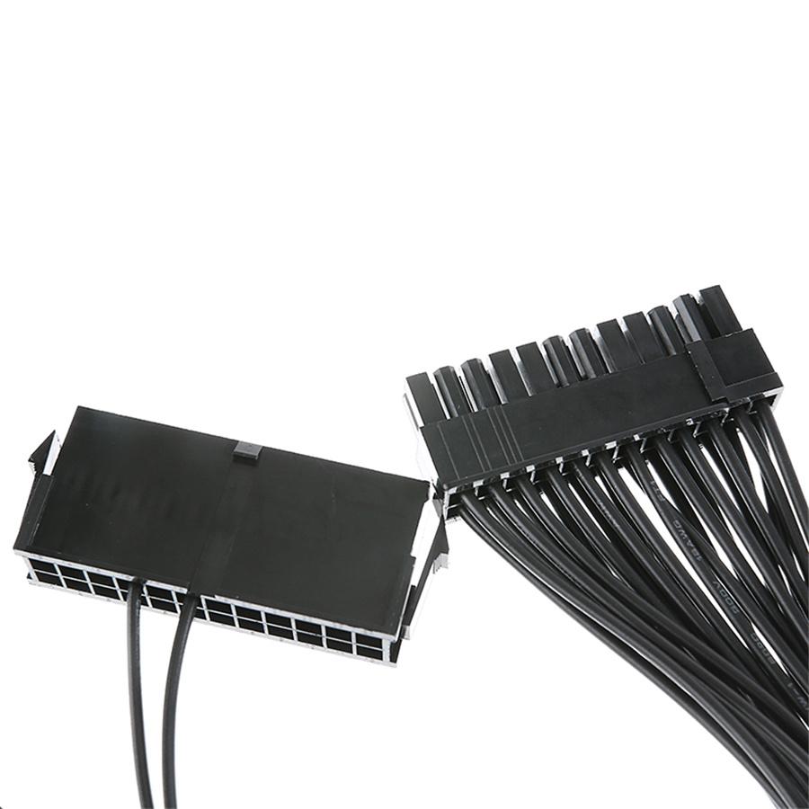 1pcs 30cm 24pin Dual PSU Power Supply Splitter Adapter Cable For ATX Motherboard