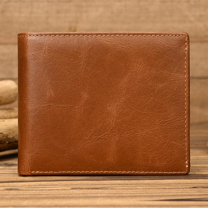 Trifold Men's Leather Wallet Genuine Leather Male Short Purse Real Cowhide Man Leather Wallets 3 Folds Card Holder Coin Purse