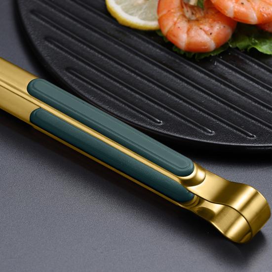 Lebensmittelzange Rutschfest Multifunktional Antihaft Edelstahl Salatzange für Küche