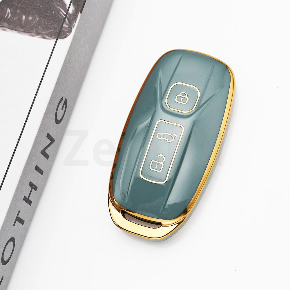 For Aiways U5 Pro U5 Se U6 - 3 Buttons Tpu Auto Shell Fob Car Key Case Cover Holder Protector Keychain Keyring