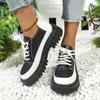Fashion Women Shoes Autumn Round Toe Black Flats Loafers With Fur Casual Female Sneakers Ladies' Footwear Oxfords Clogs Platform Fall Cr