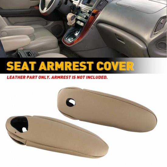 For 2003‑09 Lexus RX 300 350 330 Leather Seat Armrest Cover Trim Set 2pcs Beige