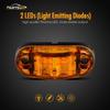 Amber Red 2.5" 2 Diode Oval LED Trailer Truck Clearance Light Side Marker Light