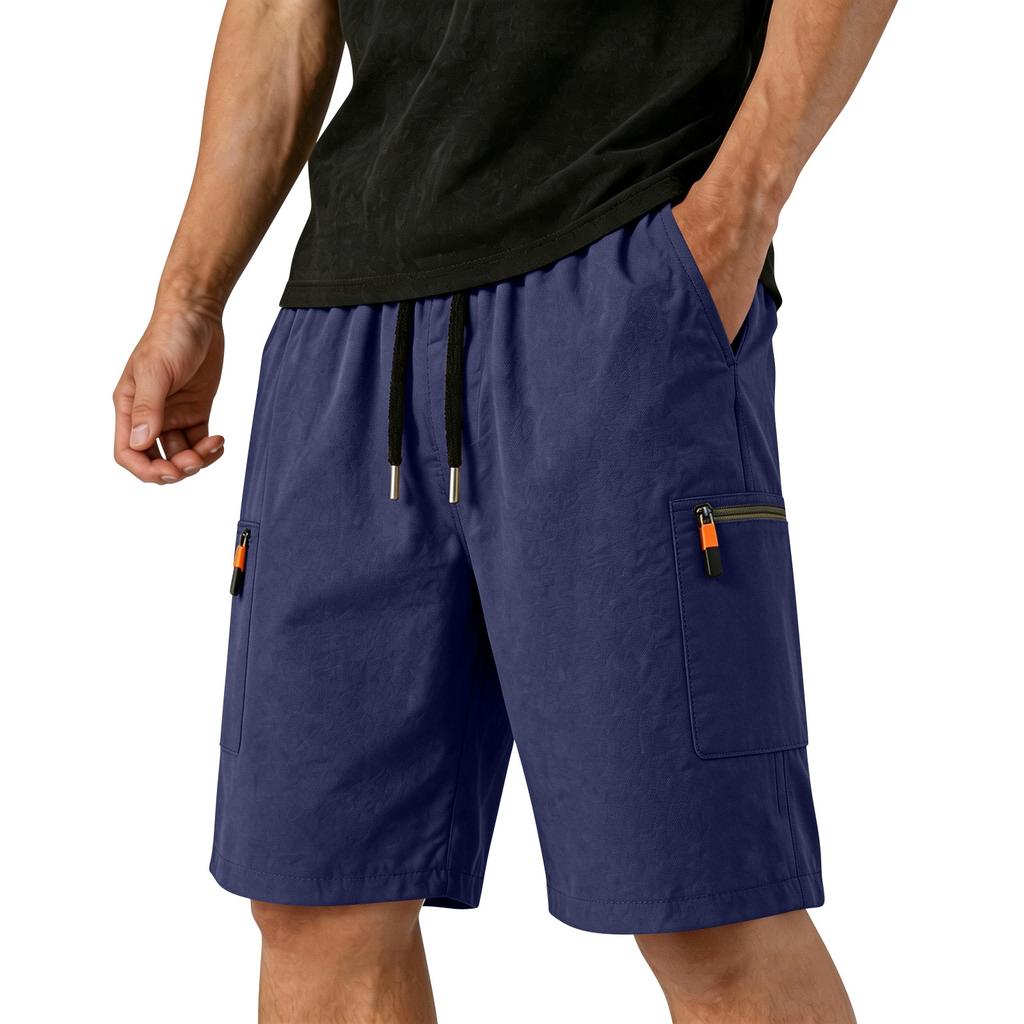 Lichte Heren Cargo Shorts met Meerdere Zakken Ademend Zweetabsorberend Outdoor Atletisch Trekkoord Taille voor Hardlopen Wandelen
