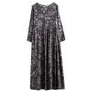 Autumn Literary Plus Size Loose Print Round Neck Long Sleeved Dress for Women Dresses