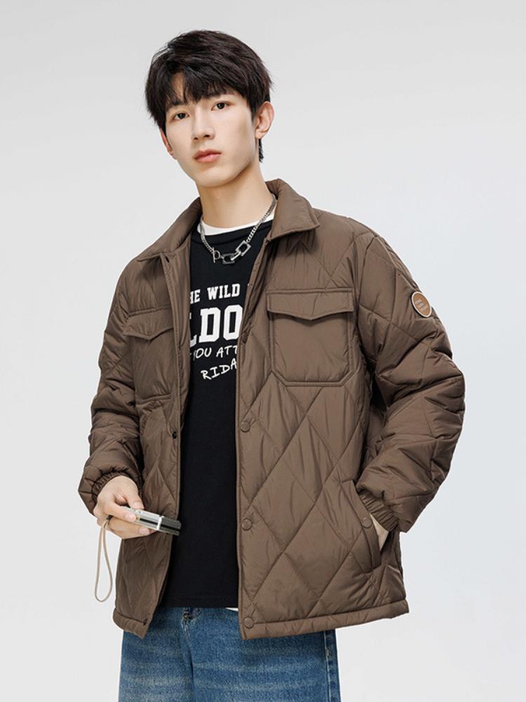 

Зимнее мужское пальто на хлопковой подкладке Модная зимняя куртка на хлопковой подкладке с лацканами для мужчин, теплая куртка на хлопковой подкладке с длинными рукавами, мужская одежда. 4XL коричневый