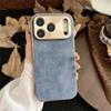 Vintage Leather Plating Frame Phone Case for IPhone 17Air 16E 15 14 Plus 13 Pro Max Shockproof Matte Solid Color Protector Cover