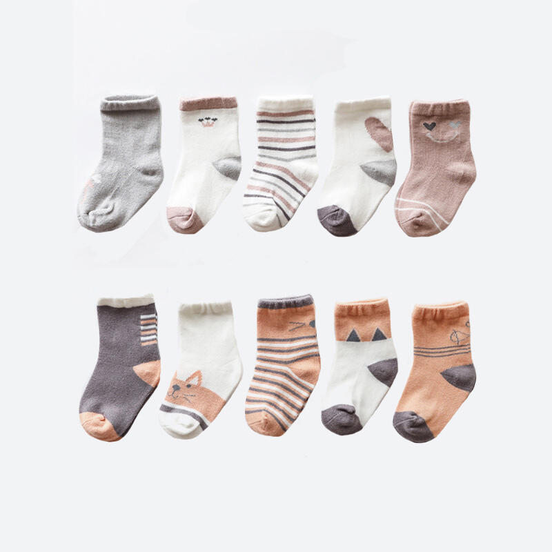 Hararoi Character Baby Socks 10-Piece Set Cats Set S (1-12 months)