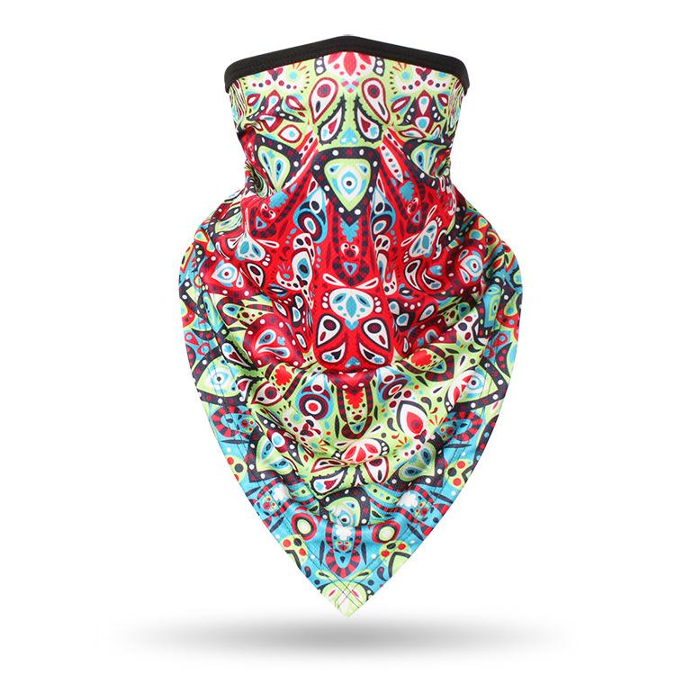 Summer UV Protection Cycling Triangle Face Mask Neck Gaiter Cover Scarf Paisley Ice Silk Mesh Bandanas