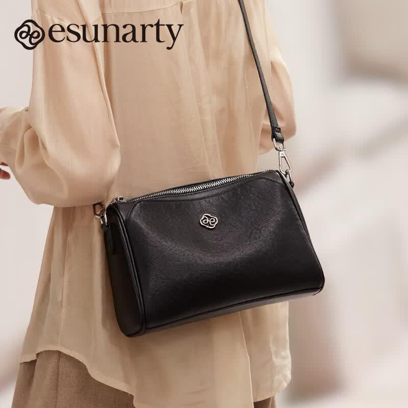 ESUNARTY 2026 Women s Genuine Leather Crossbody Bag