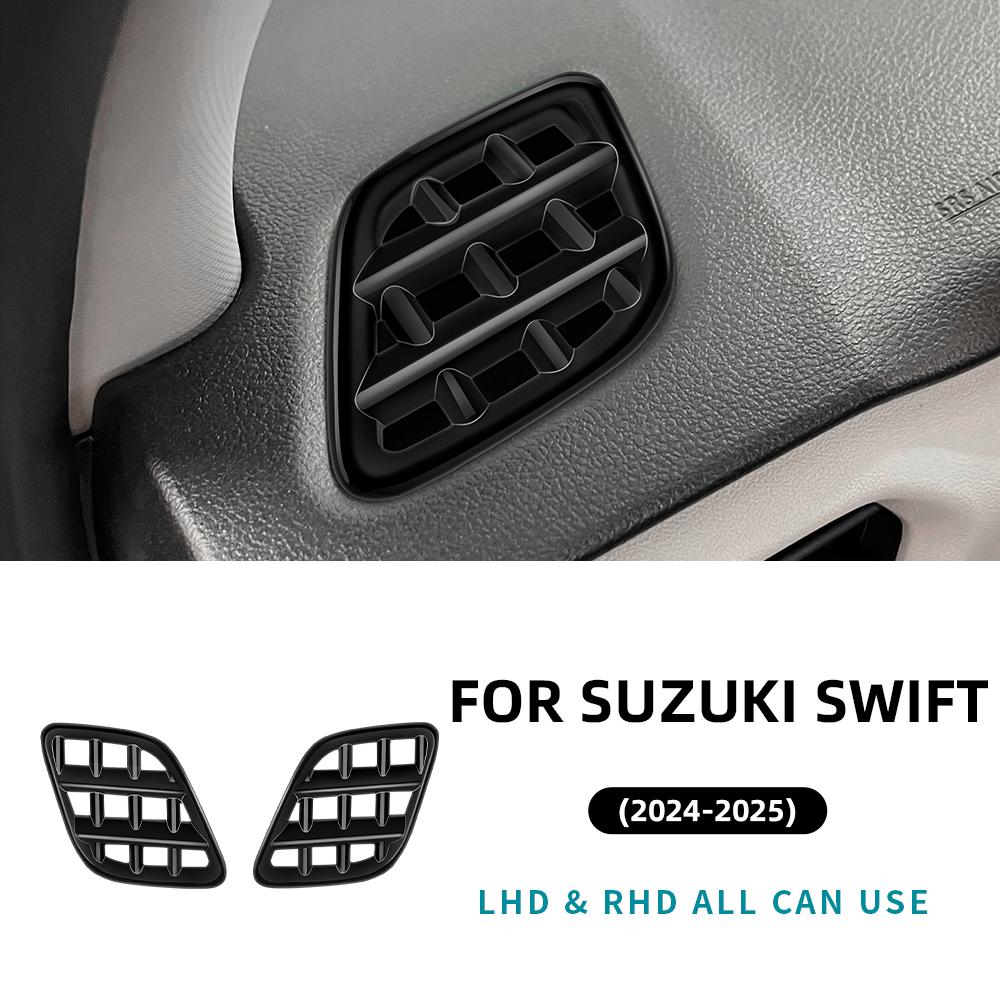 Black Carbon Fiber Style ABS For Suzuki SWIFT 2024 2025 2026 Car Air Outlet of Central Control Dashboard Frame Sticker for Suzuki Swift