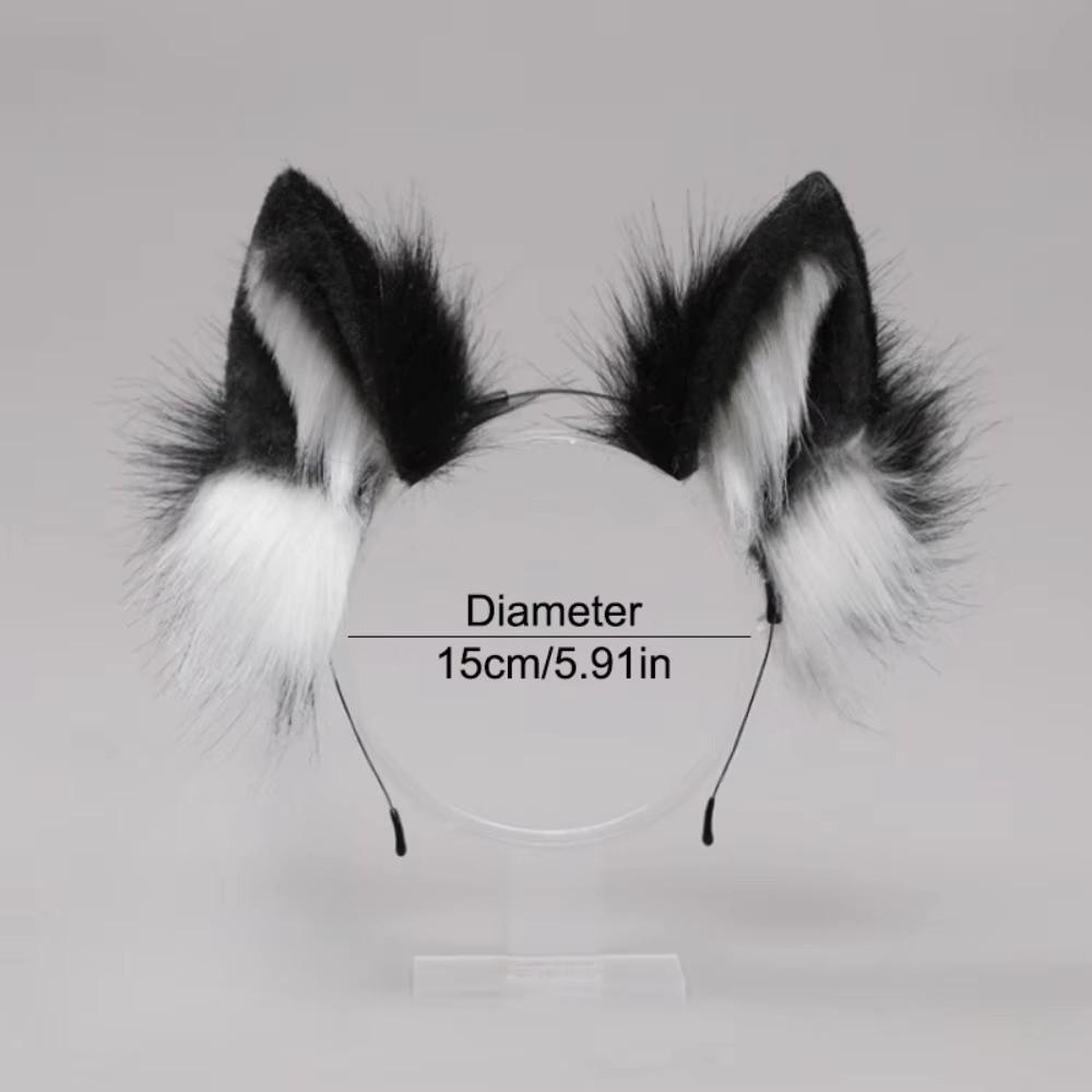 Furry Cat Ears Headband Plush Wolf Dog Hair Band Sweet Animals Hair Hoop Cosplay