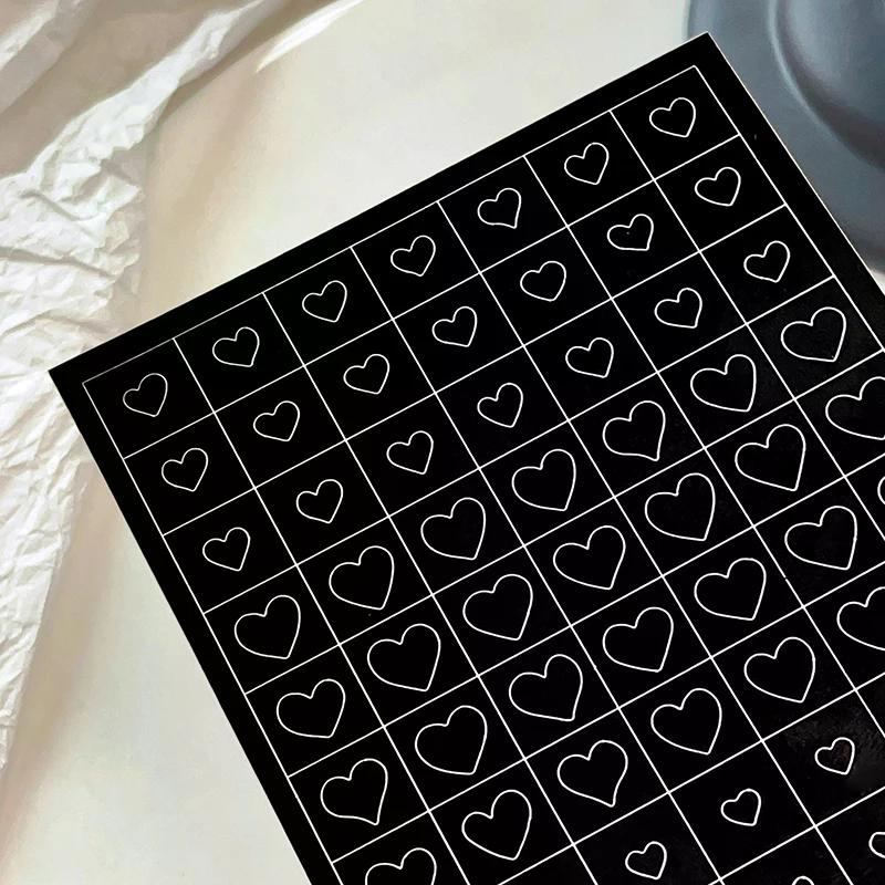 Nails Heart Bow Stars Pattern Hollow Nail Sticker Templates For French Manicure Tips Nail Design