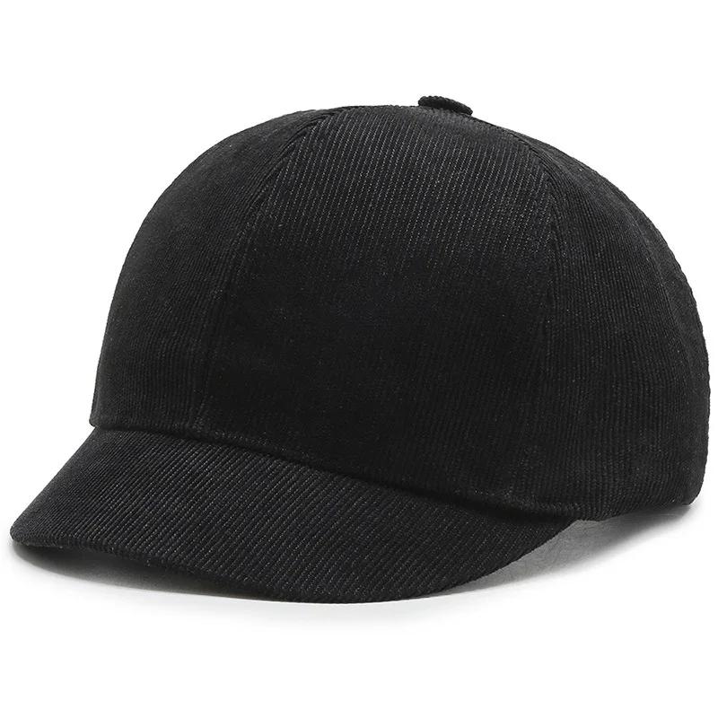 Snapback Adjustable Brim Small Cap Top Soft Corduroy Plain Color Solid Casual Baseball Short Men'S Hats For Women Bone Gorras Dad Hat