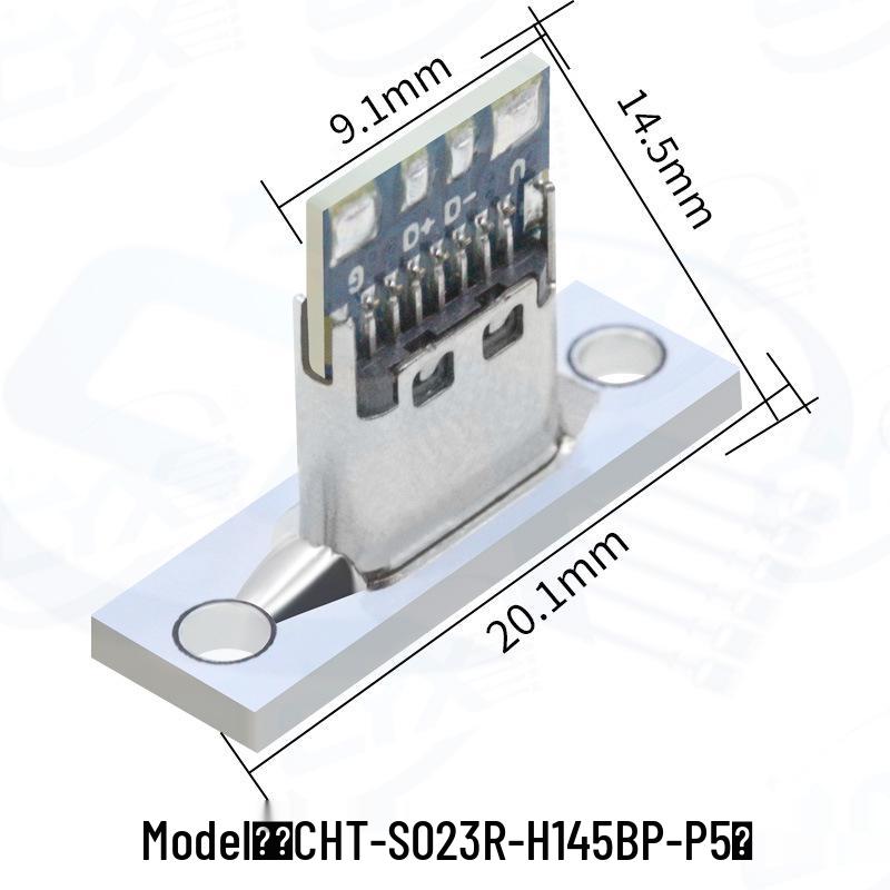 USB-C Female Port with Mounting Plate for DIY Keyboard/Charger Cable Modification