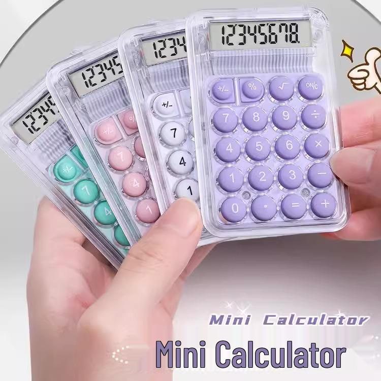 Transparent Mini Calculator: Cute, Portable, Child-Friendly, Ideal for Office Use