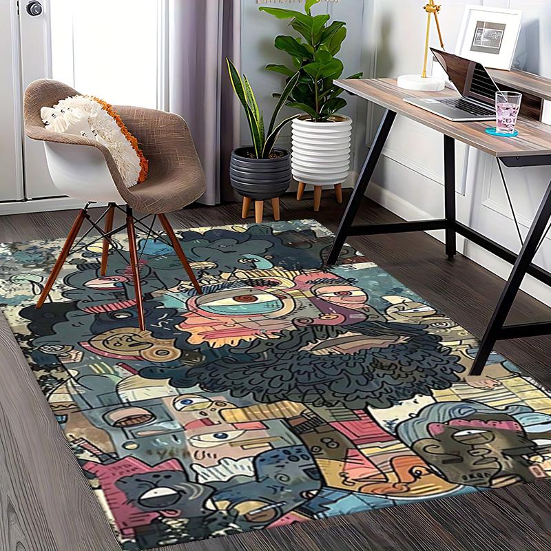 1pc Office Chair Mat with Abstract Art Print Featuring 'Buddy' - Festive Gift for Home or Office, Suitable for All Seasons and Decor Styles.P007