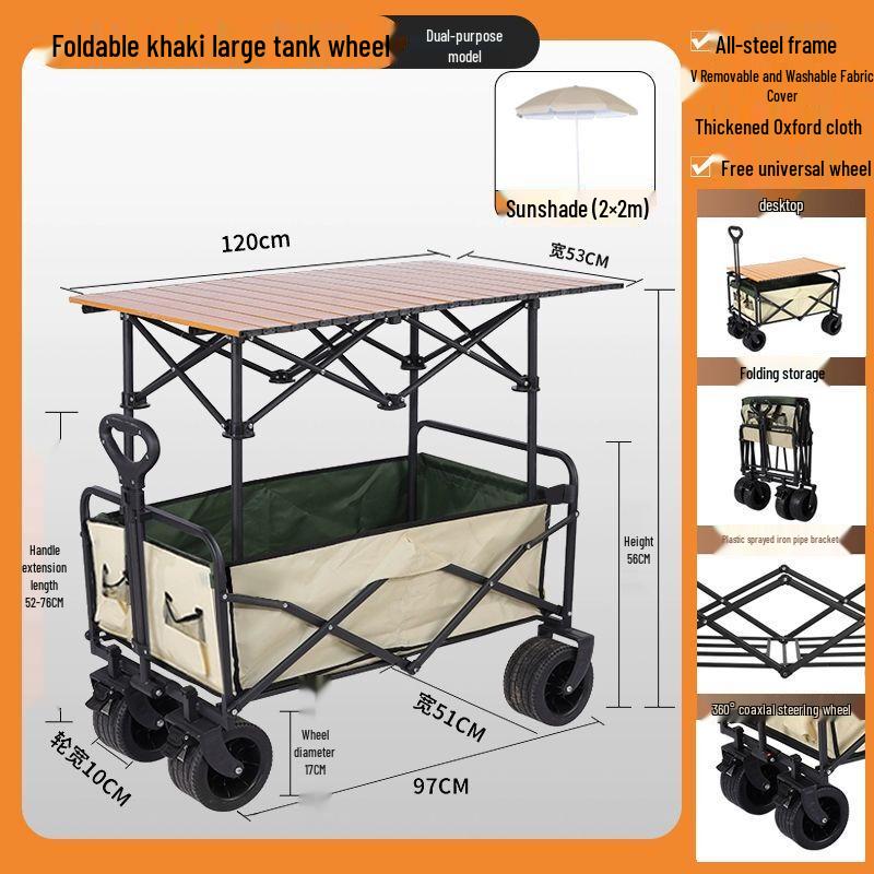 Folding Camping Utility Wagon with Canopy
