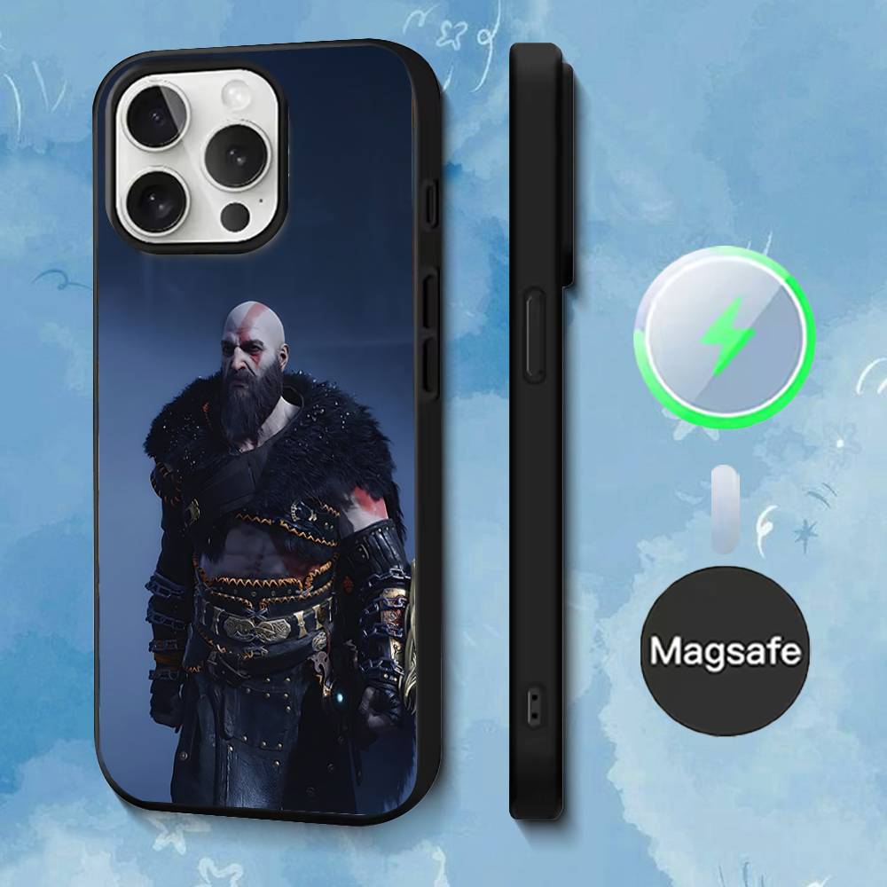 

G-God of W-War Kratos Phone Case For iPhone 17,16,15,14,13,12,11,Pro,Max,Plus,Mini,SE4,E Magnetic Magsafe Wireless Charging iPhone16plus