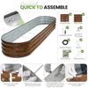 Oval Metal Outdoor Raised Garden Bed 8x2x1ft with Protective Tape Gloves Tools for Vegetables Fruits Flowers Herbs Grain Garden