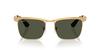 Ray-Ban Sunglasses Frame Color Sandblasted Legend Lens 56mm 0RB3875, (Front) Gold, Color Green,