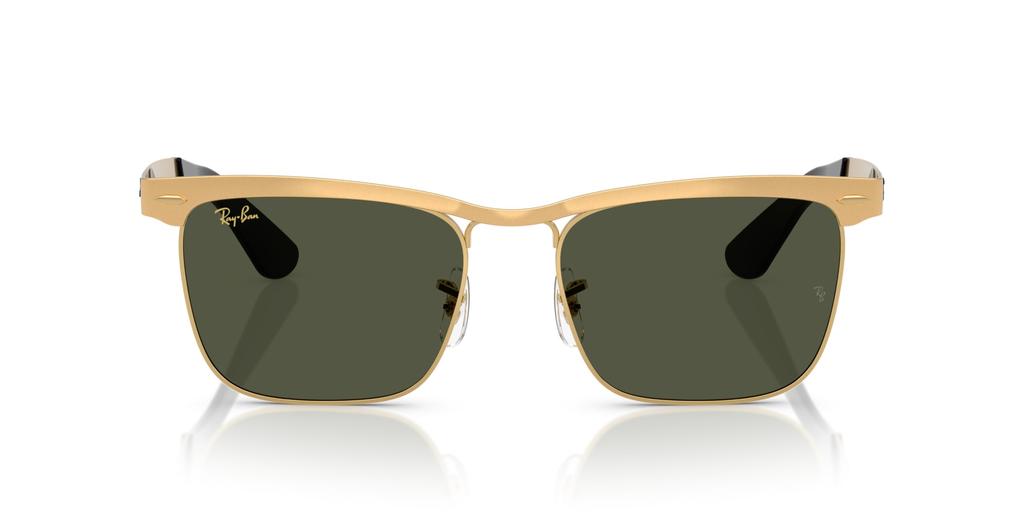Ray-Ban Sunglasses Frame Color Sandblasted Legend Lens 56mm 0RB3875, (Front) Gold, Color Green,