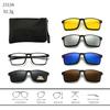 23XXA Gather 6PCS Magnetic Polarized Clip On Sunglasses Women Men Plastic Frame for Night Driving Sunglasses UV400