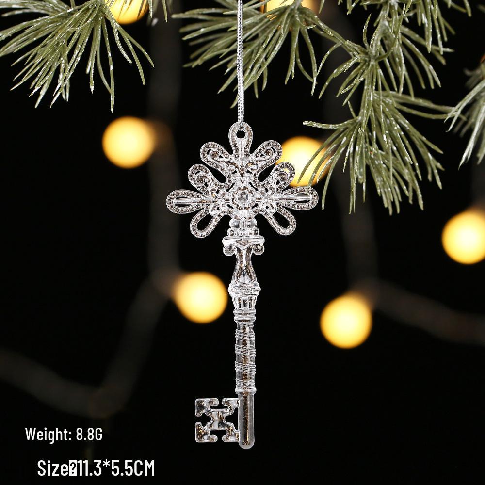 Transparent Icicle Snowflake Beaded Curtain - Acrylic Christmas Tree Ornament