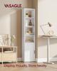 VASAGLE Bookcase, 6-Tier Tall Bookshelf, Book Shelf with Door, Shelving Unit, 24 x 31.8 x 175 cm, for Living Room, Home Office, Dinning Room