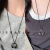 Simple Dripping Oil Headphone Pendant Necklace Niche Design Versatile Casual Sweater Chain Jewelry
