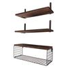 Wall Floating Shelves Candlenut Adjustable Dark Brown Wall Mounted Storage Shelves for Bathroom Bedroom Kitchen Garage