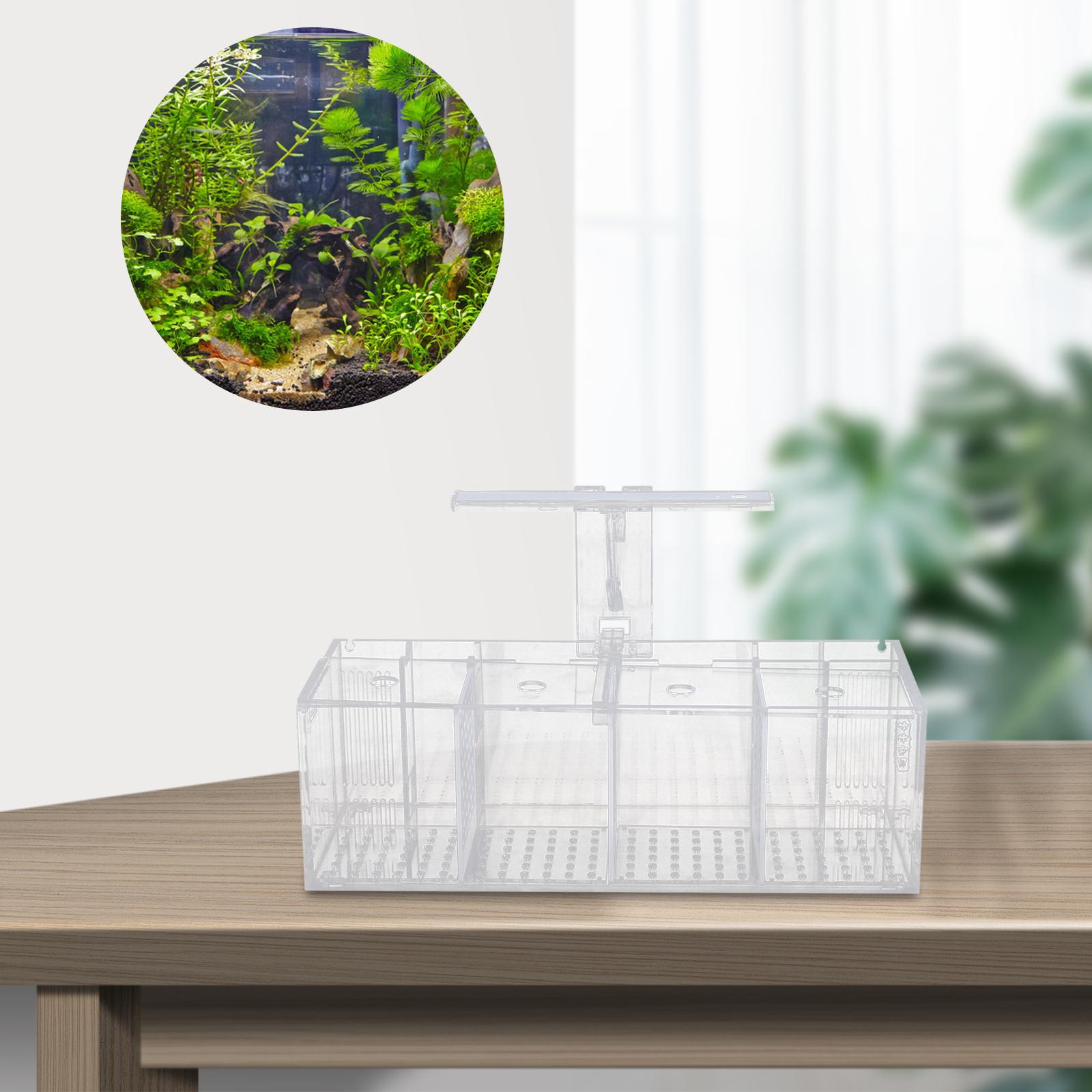 

Акриловый аквариум с 4 отсеками, со светодиодной подсветкой, водяным насосом, настольный или отдельно стоящий, прозрачный прямоугольный - скорость потока 160 л/ч, мощность 2 Вт чистый