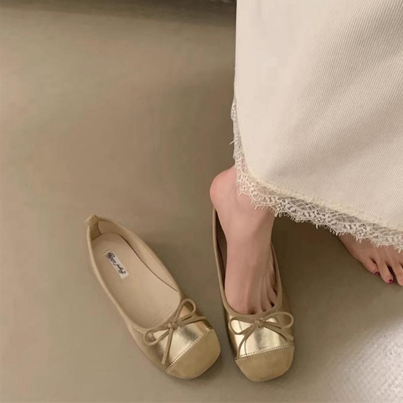 Fashion SUOJIALUN 2025 New Spring Women Flat Shoes Fashion Round Toe Shallow Slip On Ladies Ballet Shoes Soft Leather Eelgant Boat Shoes