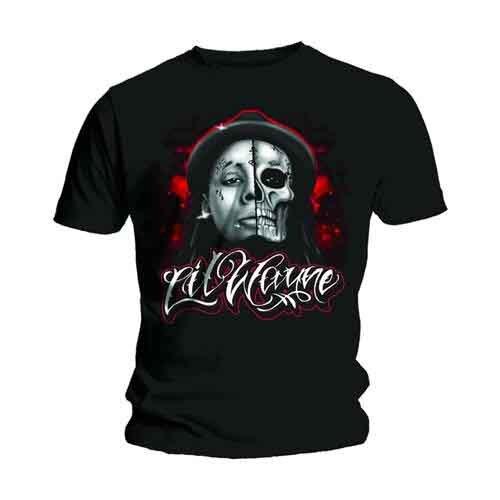 Lil Wayne Skull Sketch T-Shirt Black New S