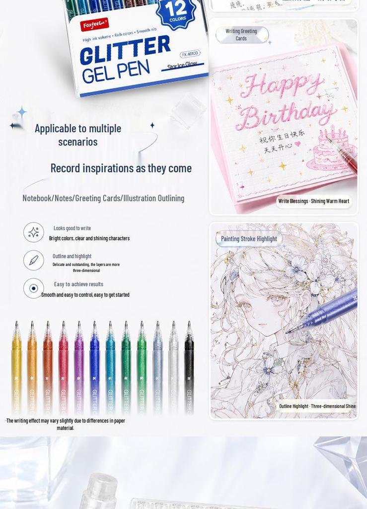 36-Color Metallic Acrylic Marker Set: Neutral Pens for DIY Art & Student Projects