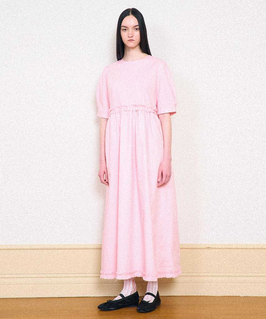 Partimento Woman Puff Sleeve Maxi Dress_Pink