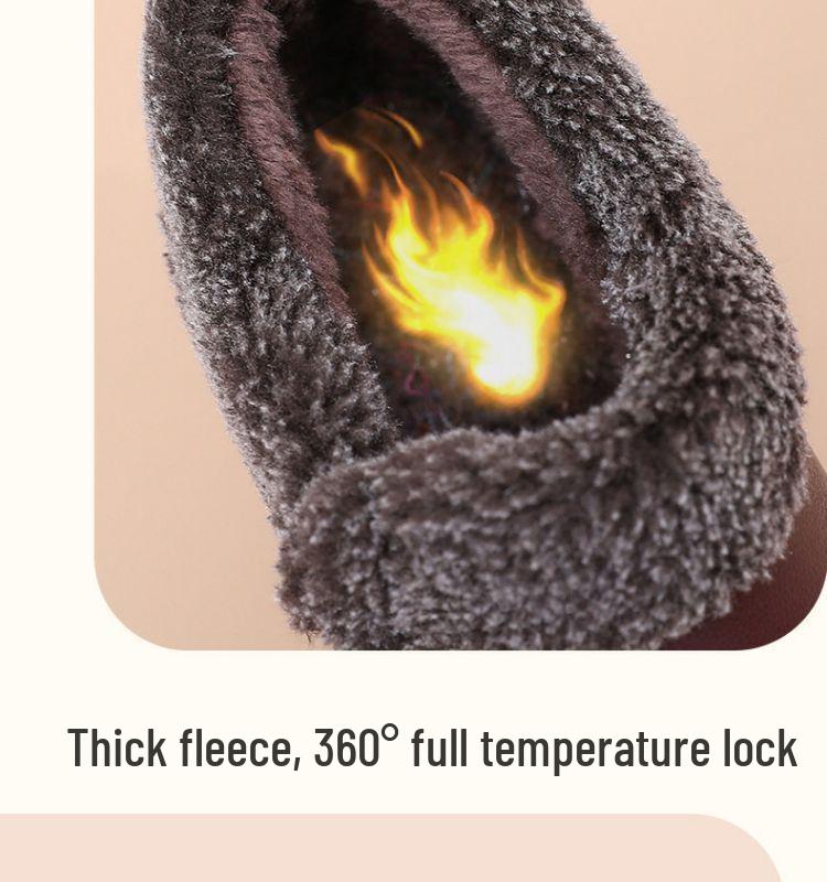 Winter Non-Slip Velvet Flat Boots for Middle-Aged & Elderly Women - Warm, Waterproof, Low-Top Grandma Shoes