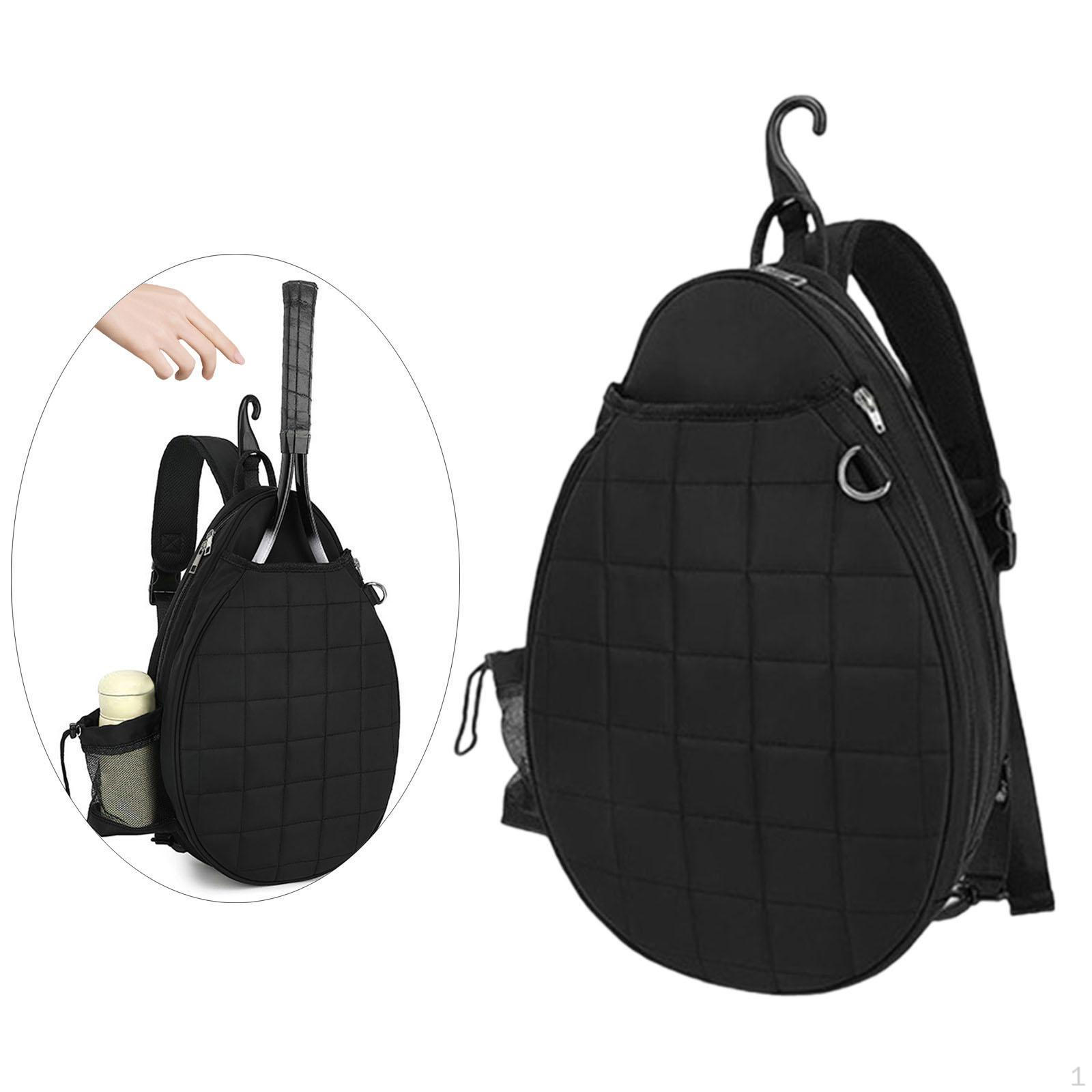 

Теннисная сумка-рюкзак большой емкости, многоцелевой гладкий держатель для весла, портативный органайзер с застежкой-молнией чёрный