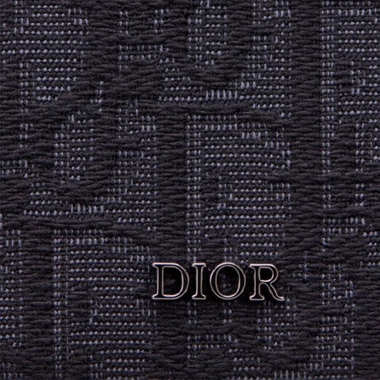 Dior Klassischer Monogramm-Druck Zweifach-Leder-Kartenhalter Herren Kartenhalter Schwarz 2ESCH138YSE-H03E