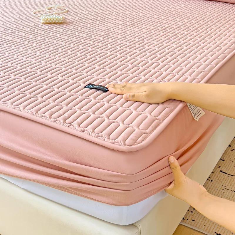 

1Pc Bed Cover Quilted Mattress Cover Waterproof Bedspread Thickened Bedsheet Household Bed Linen No Pillowcase 90x200cm