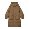 Women's Mid-Length Hooded Down Jacket, 2024 Plus Size Fashion, Warm Winter Coat, White Duck Down