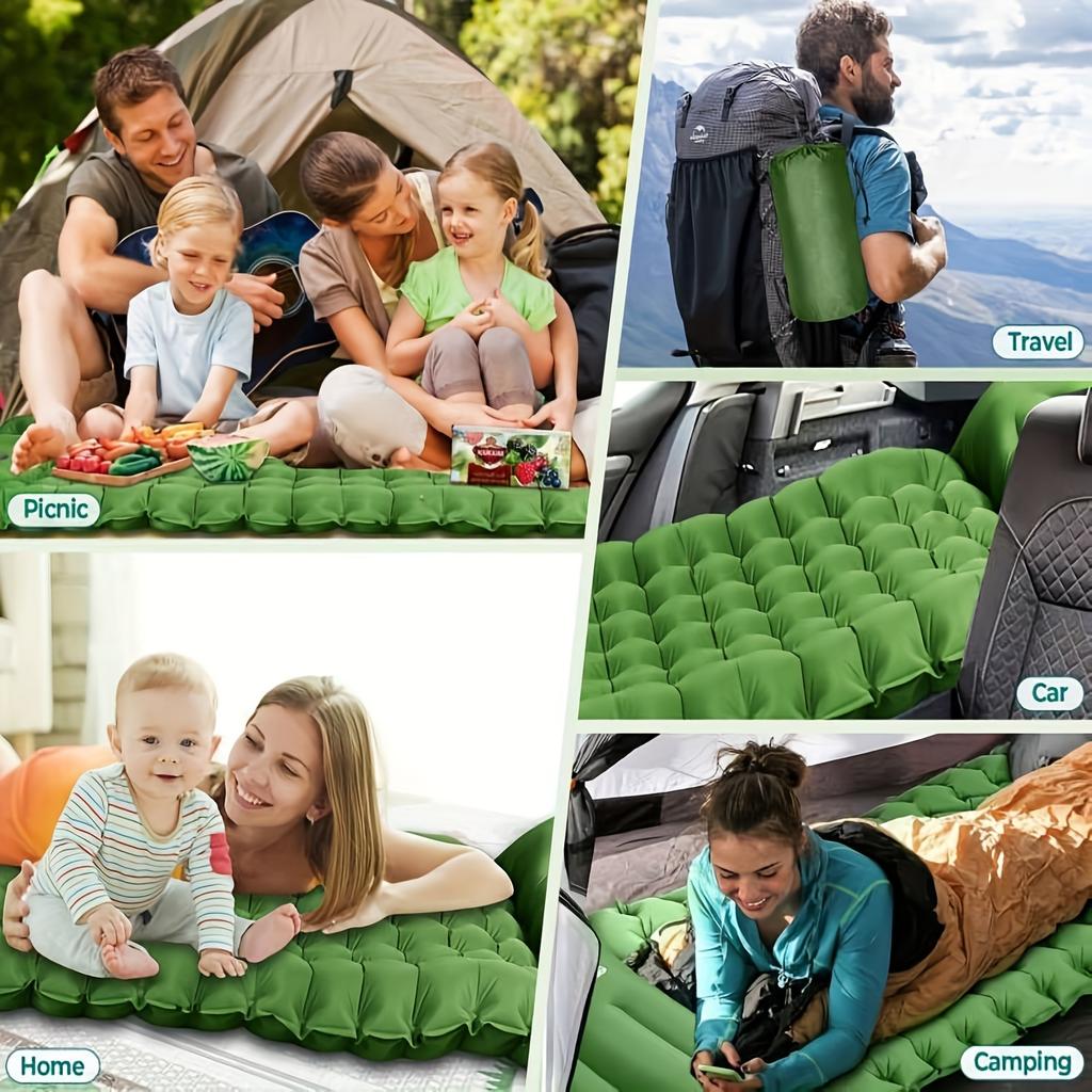 Outdoor Camping Super Dicke 4-Zoll Aufblasbare Schlafmatte Mit Integriertem Kissen Und Pumpe Luftmatratze Für Reisen Wandern Klettern