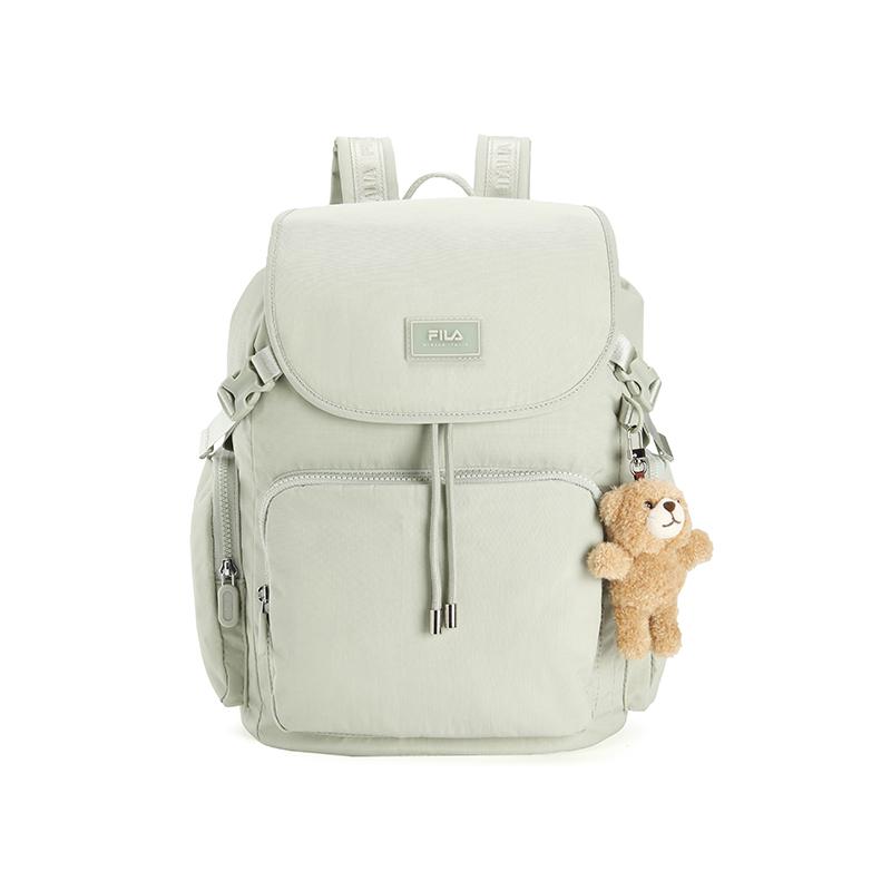 FILA Original Casual Backpack Cute Bear Fashion Simple Daily Commuting Campus Travel Women backpack Light-Green F63W549161FLG Clear Sand Green 9400₽