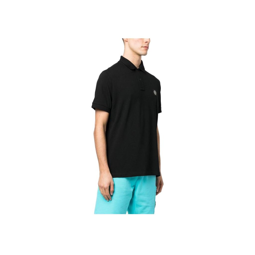 STONE ISLAND Ss23 Einfarbiges Poloshirt Herren Oberteile Schwarz 10152SC17-V0029
