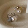 French zircon irregular pearl open ring simple fashion index finger ring temperament jewelry women