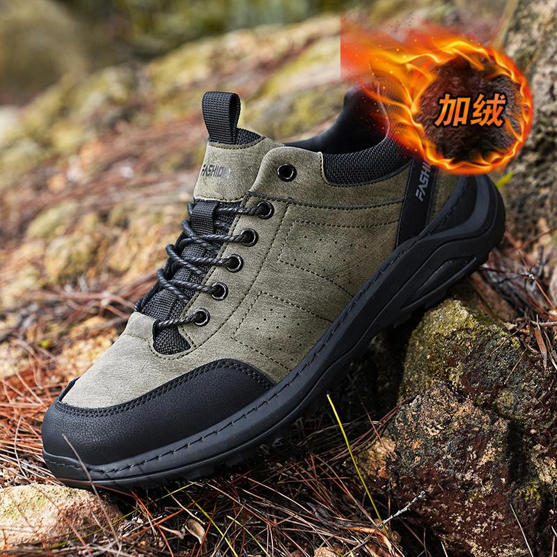 

Зимние теплые мужские походные рабочие ботинки с мехом, противоскользящие, износостойкие, тактические кроссовки для охоты, женские треккинговые горные ботинки 39 хаки