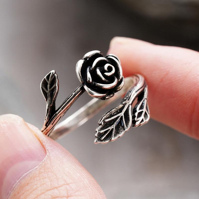 Rose retro painting oil ring female, opening adjustable vintage medieval, manufacturer wholesale minimalist