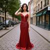 Red Luxurious Evening Gown for Socialite Banquets