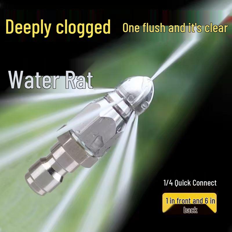 Newcomer Exclusive: 1/4 Quick Connect High-Pressure Car Wash and Sewer Cleaning Nozzle with Pagoda Front & 6 Rear Jets