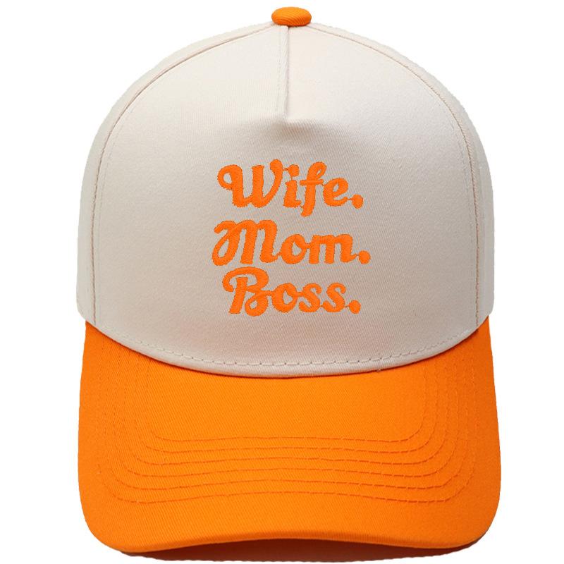 Wife mom Boss Truck Driver Hat Embroidery Color Matching Baseball Cap Male Female Casual Retro Hat